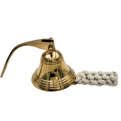 Sino de navio em latão 7,5 cm com possibilidade de gravação - Presente ideal em estilo marinheiro - Cor dourada, decoração retro para casa ou cozinha