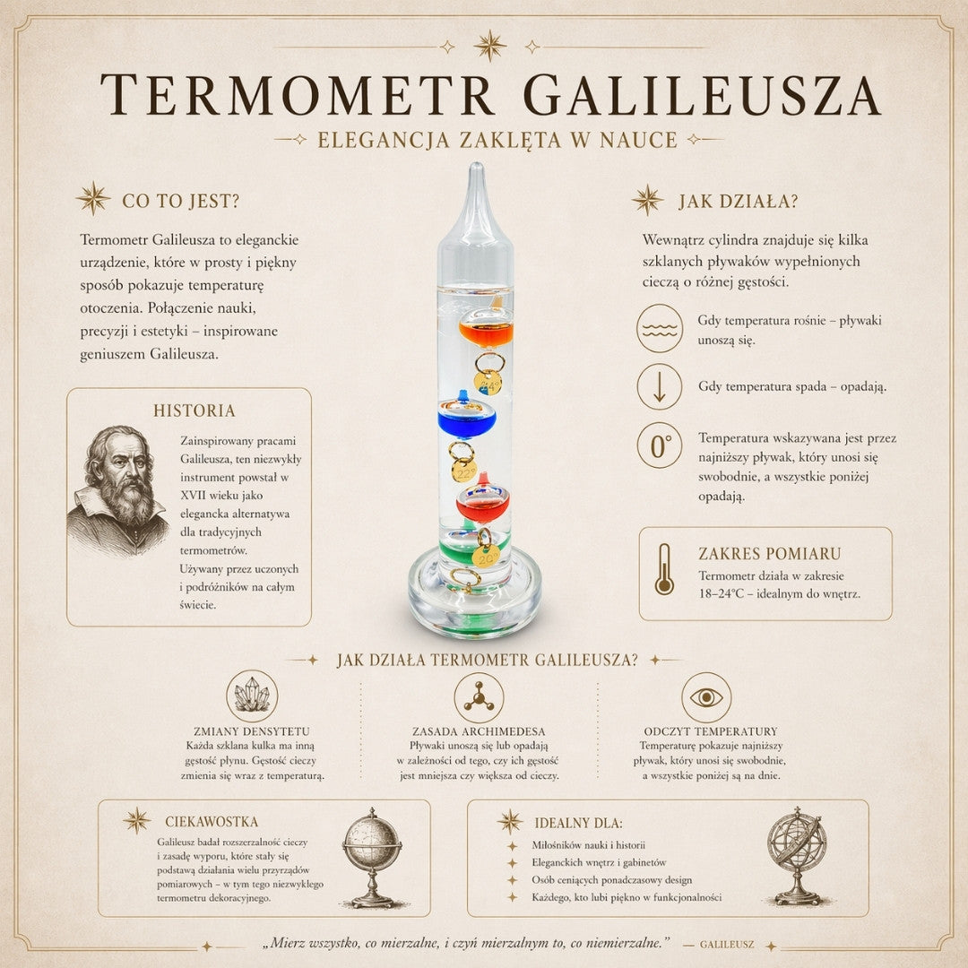 Termómetro de Galileu Galileo com Gravação Personalizada – Decoração Elegante para Interiores em Cor de Vidro