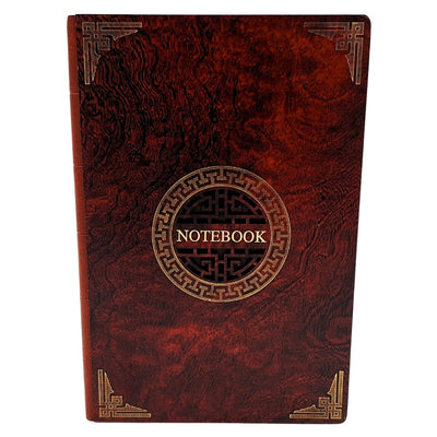 Caderno Elegante A5 com Capa de Madeira e Gravação Personalizada – Diário de Luxo para Presente com Bordas Douradas e Papel de Alta Qualidade em Cor Castanha