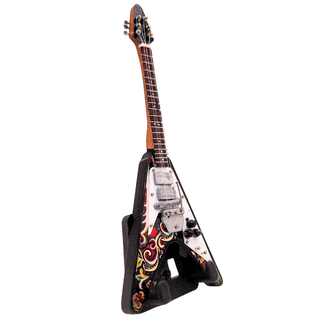 Mini guitarra 15cm Jimmy Hendrix com possibilidade de personalização com gravação