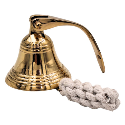 Sino de navio em latão 7,5 cm com possibilidade de gravação - Presente ideal em estilo marinheiro - Cor dourada, decoração retro para casa ou cozinha