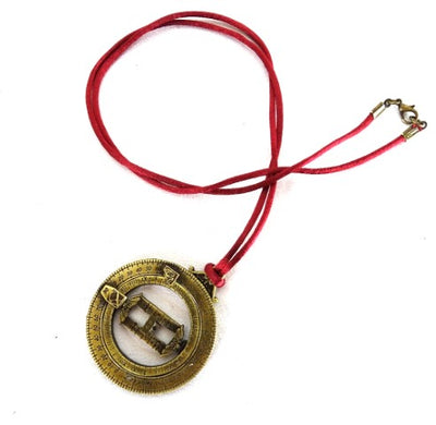 Miniatura de relógio de sol H90 com anéis astronómicos, gravação personalizada, presente ideal, pendente bordô, feito em zamak e latão, diâmetro 45mm