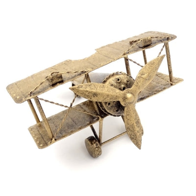 Avião Biplano Retro NC1389 em Metal com Possibilidade de Personalização por Gravação