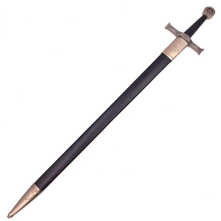Espada de Cavaleiro em aço de 84 cm com bainha - Réplica SW-114 com possibilidade de personalização por gravação