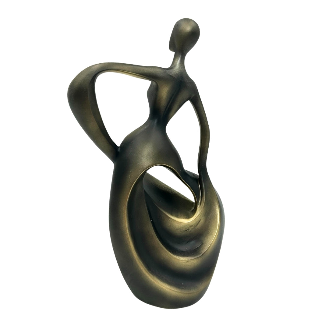 Estatueta de bailarina em dourado antigo 24 cm com possibilidade de gravação personalizada