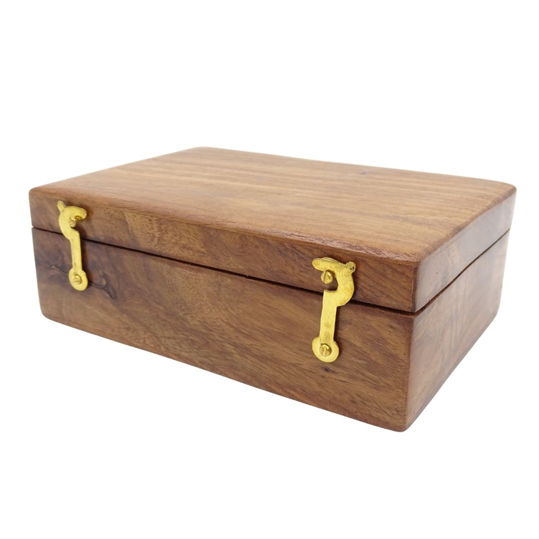Conjunto de 6 Copos Metálicos com Âncora em Caixa de Madeira - Ideal para Presente com Possibilidade de Personalização com Gravação - Latão Dourado, Capacidade 50 ml, Design Elegante para Amantes da Náutica