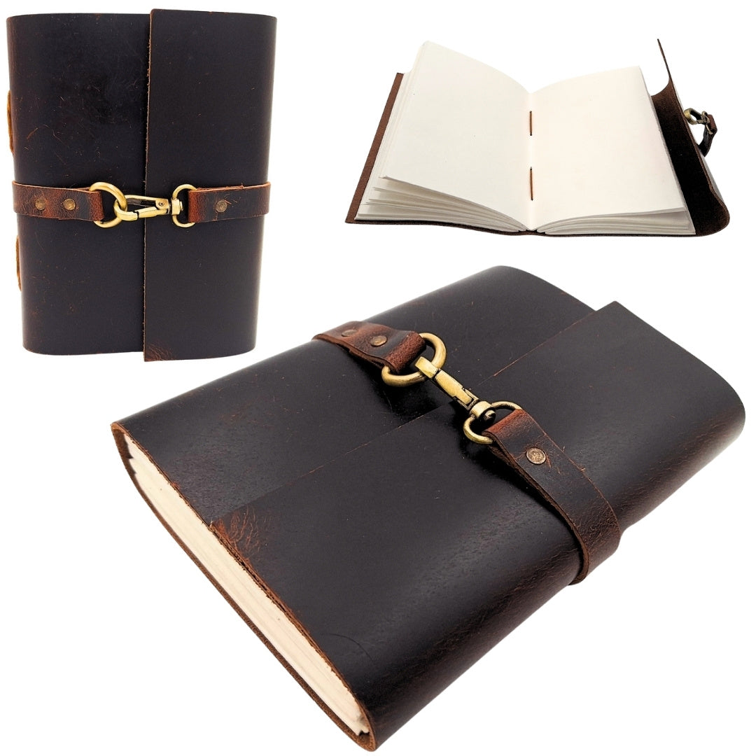 Elegante caderno de pele retro vintage AH06 200 páginas com possibilidade de personalização por gravação