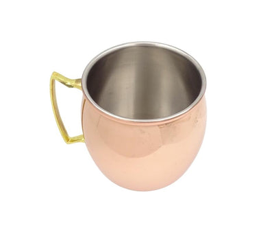 Caneca de Cobre em Aço Inoxidável 304 500ml com Possibilidade de Personalização por Gravação - Ideal para Presente - Altura 13,5 cm, Cor Cobre, Modelo MM7012
