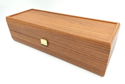Caixa de madeira exclusiva para garrafa de vinho BWXL30 com possibilidade de personalização por gravação, nogueira, ideal para presente, dimensões 35x14x10 cm
