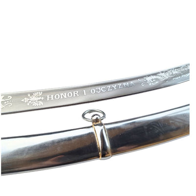 Réplica de sabre de cavalaria «Radziwiłłówka» de 1917 com a inscrição «Honra e Pátria» - gravação personalizada, presente elegante, aço não temperado, comprimento de 91 cm