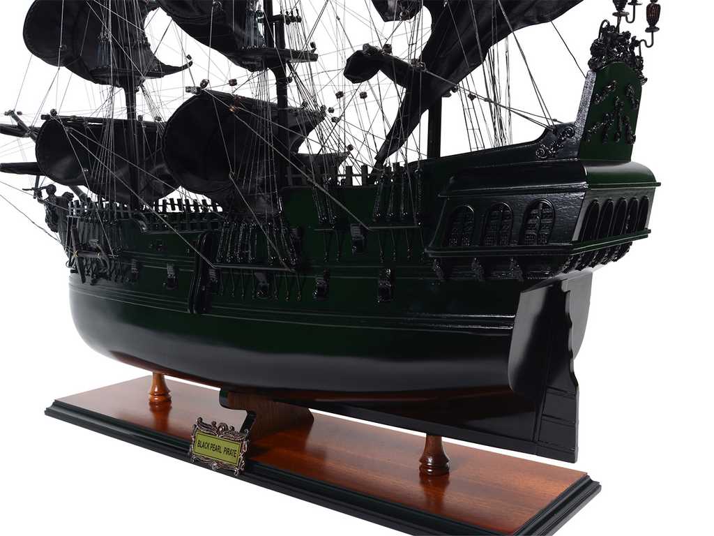 Modelo de Navio Pirata Pérola Negra BP80R com Possibilidade de Personalização por Gravação, comprimento 89 cm, presente exclusivo para qualquer ocasião, artesanato artístico, base em madeira