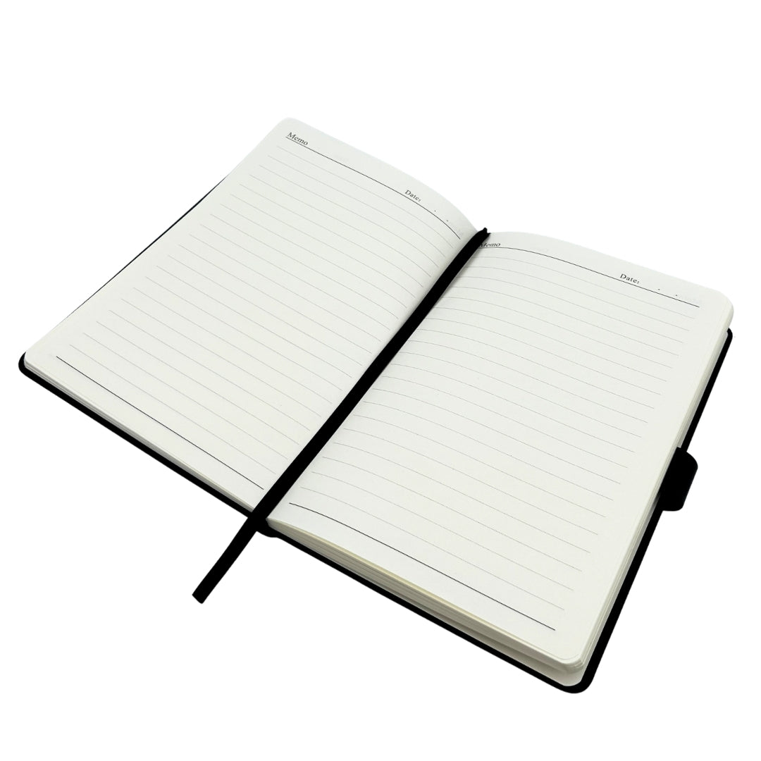 Caderno de Pele Azul Escuro Elegante A5 com Caneta e Gravação Personalizada em Caixa de Presente