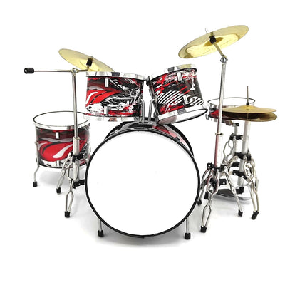 Mini bateria colecionável MDR-0312 com possibilidade de personalização por gravação, metal e plástico, altura 15 cm, presente ideal para fã de música