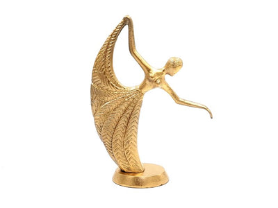 Estatueta decorativa dourada Bailarina em alumínio com possibilidade de personalização por gravação