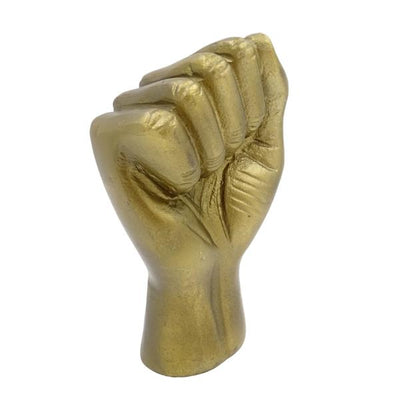 Figura Decorativa Punho Fechado em Alumínio 18cm com Possibilidade de Personalização por Gravação