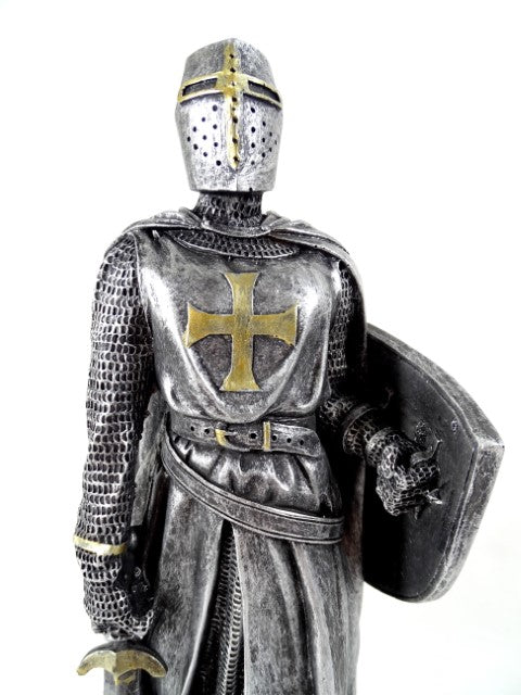 Figura de Cavaleiro Cruzado de 30cm com Gravação