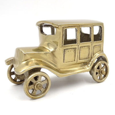 Modelo de Carro Retro BMW Dixi em Metal na Cor Latão Antigo com Possibilidade de Personalização por Gravação