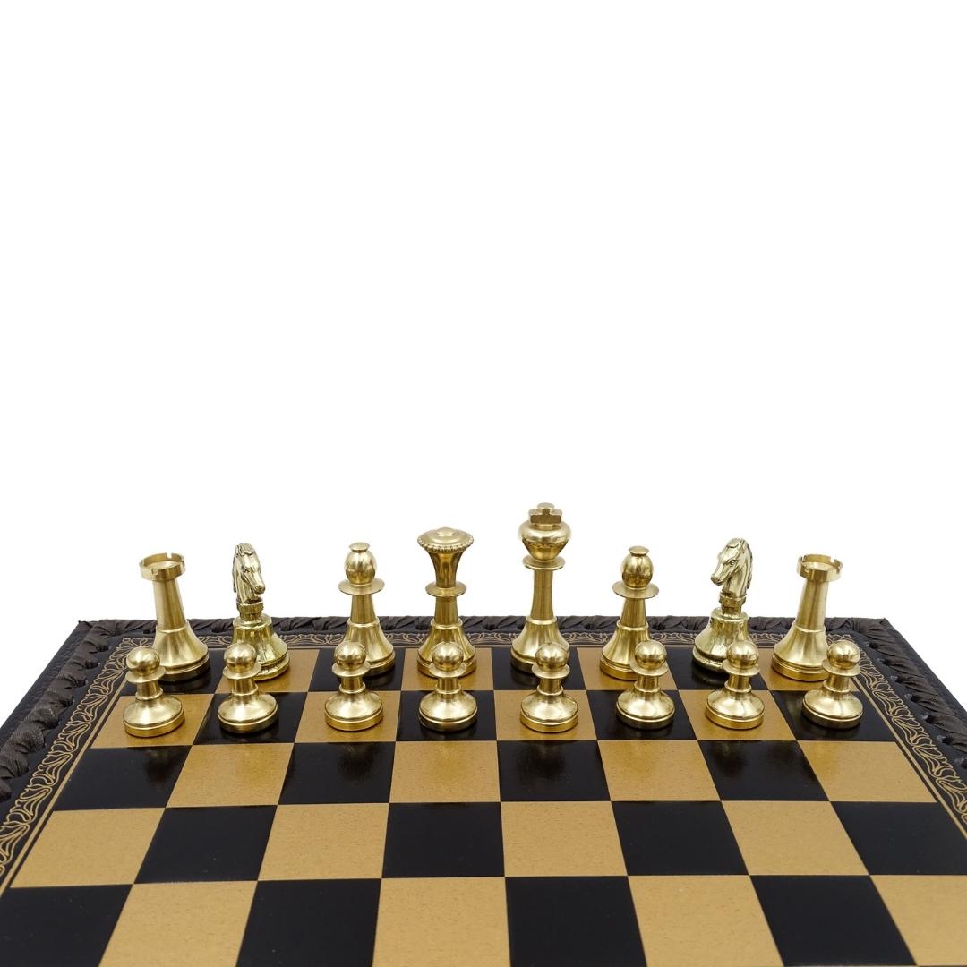 Xadrez Exclusivo de Latão Italfama 28x28 cm com Personalização por Gravação
