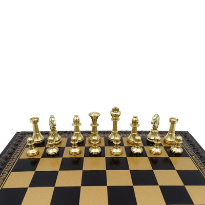 Xadrez Exclusivo de Latão Italfama 28x28 cm com Personalização por Gravação