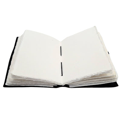 Caderno de pele Sol e Lua decorativo 200 páginas com possibilidade de personalização por gravação, azul-marinho, feito em pele de cabra, ideal para presente