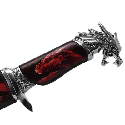 Adaga decorativa em aço com punho de dragão