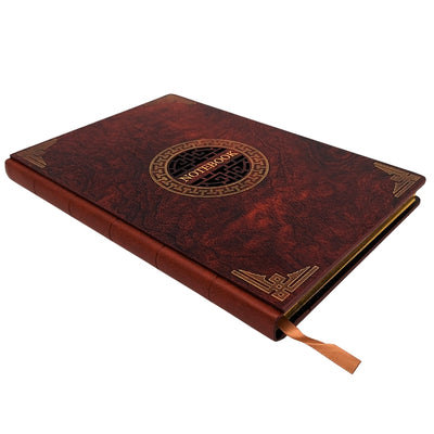 Caderno Elegante A5 com Capa de Madeira e Gravação Personalizada – Diário de Luxo para Presente com Bordas Douradas e Papel de Alta Qualidade em Cor Castanha