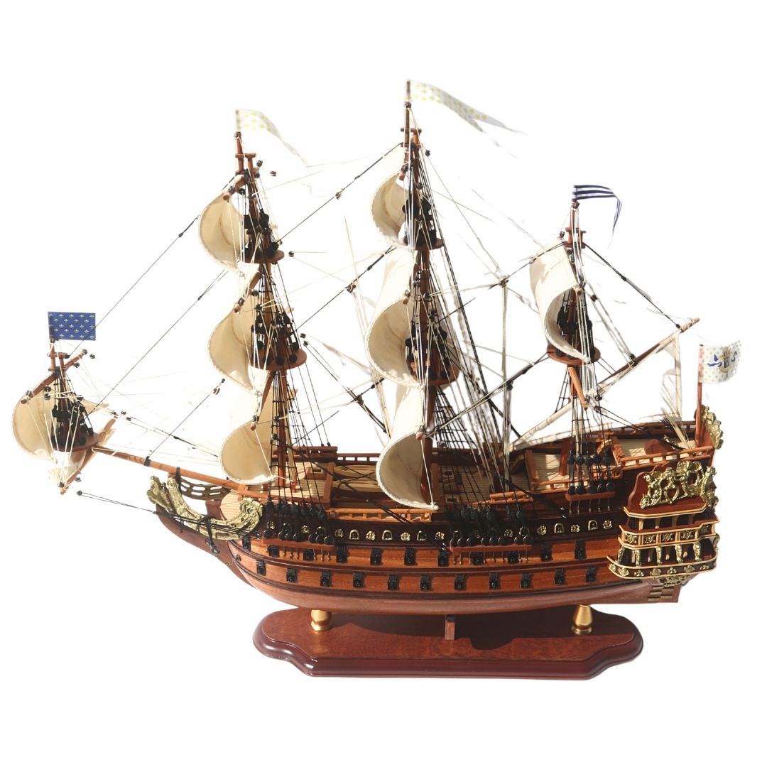 Modelo de luxo do veleiro Soleil Royal 65cm - SOL6, com possibilidade de personalização por gravação