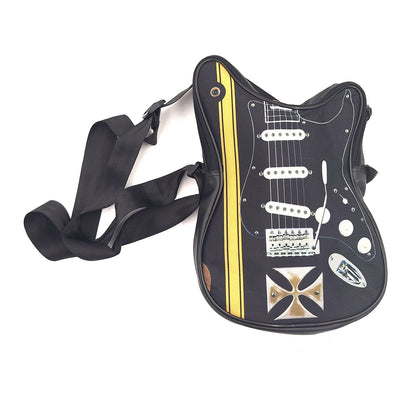 Mala de ombro em forma de guitarra com cruz de Malta - Presente personalizado para guitarrista
