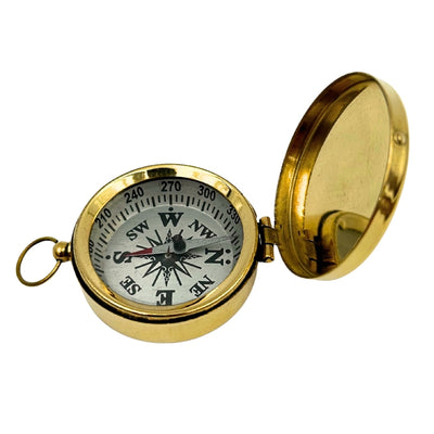 Bússola Retro de Latão com Tampa Fechável, Possibilidade de Personalização por Gravação, Ideal para Presente para Marinheiro, Altura 5 cm, Estilo Marinheiro