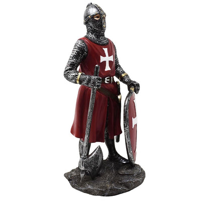 Figura Cavaleiro Cruzado 18,5 cm em Polyresina com possibilidade de personalização por gravação