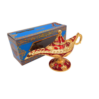 Lâmpada de Aladino LAR com belos ornamentos dourados, 22 x 7 x 11 cm