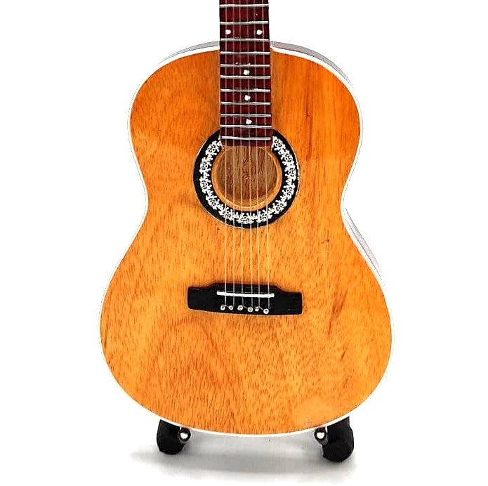 Mini Guitarra Clássica com Gravação - Decoração de Madeira de Mogno 25 cm