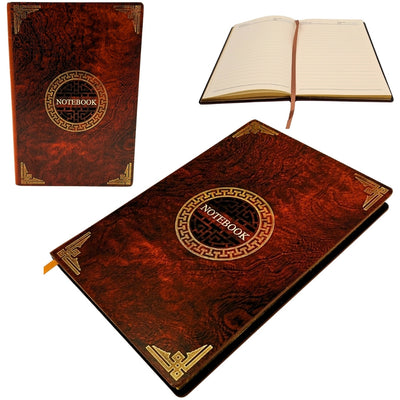 Caderno Elegante A5 com Capa de Madeira e Gravação Personalizada – Diário de Luxo para Presente com Bordas Douradas e Papel de Alta Qualidade em Cor Castanha