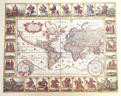 Mapa-múndi Piscator 1652 com possibilidade de personalização por gravação
