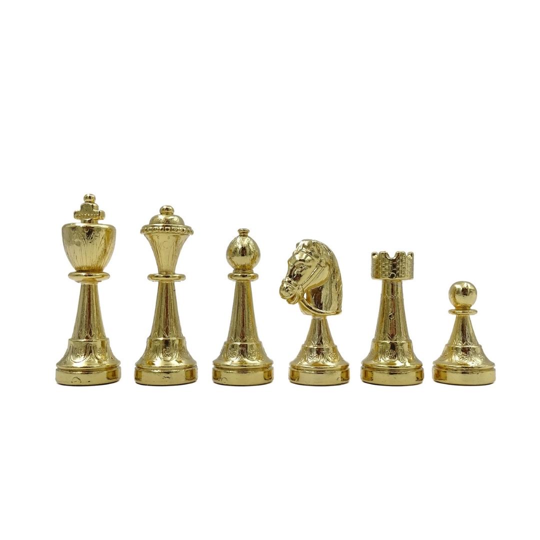 Xadrez exclusivo Italfama de metal dourado 53x53 cm com possibilidade de gravação personalizada