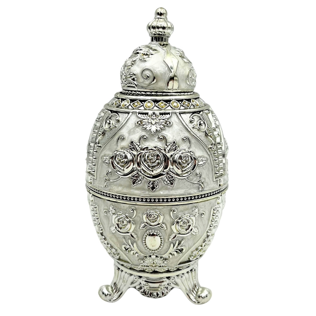 Ovo Fabergé Prateado Abrível com Possibilidade de Gravação