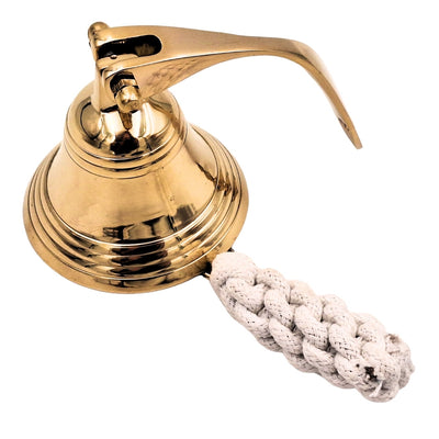 Sino de navio em latão 7,5 cm com possibilidade de gravação - Presente ideal em estilo marinheiro - Cor dourada, decoração retro para casa ou cozinha