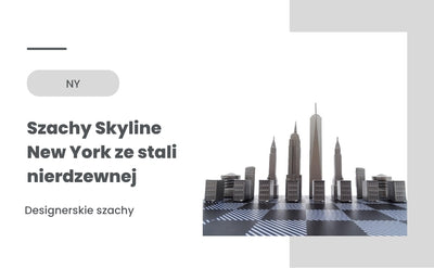 Xadrez Nova Iorque Skyline com Gravação em Aço Inoxidável