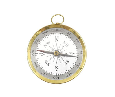 Bússola de latão em caixa de madeira com possibilidade de personalização por gravação - presente elegante para amantes da marinharia, diâmetro 7,5 cm, altura 1,5 cm