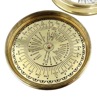 Bússola de Latão com Calendário de 40 Anos e Possibilidade de Gravação