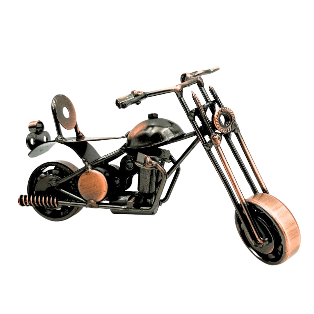 Modelo de mota Chopper M33 com gravação - metálico, cobre-antracite, 15x6x9,5 cm