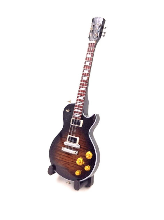 Mini Guitarra 15 cm Estilo Slash em Madeira de Mogno