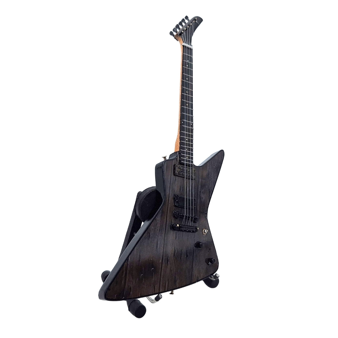 Mini Guitarra Metallica James Hetfield MGT-8860 com gravação - Decoração de Mogno 27,5 cm para Presente de Fãs de Rock e Colecionadores