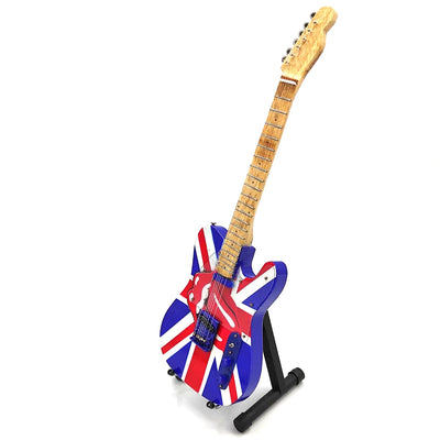 Mini guitarra colecionável Rolling Stones UK&Tongue MGT-2301B em madeira de mogno, possibilidade de gravação personalizada, presente ideal para qualquer ocasião, altura 27,5 cm