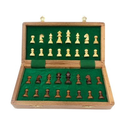 Xadrez magnético de madeira 30x30 cm dobrável G614 com gravação
