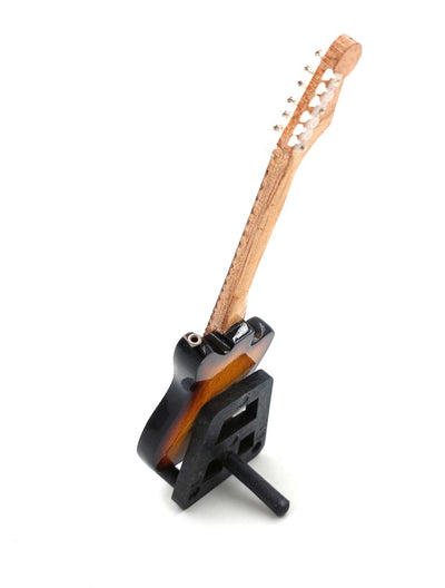 Mini Guitarra 15 cm no Estilo Kurt Cobain com Possibilidade de Personalização por Gravação - Guitarra em Mogno Castanha para Presente para Fã de Grunge e Nirvana