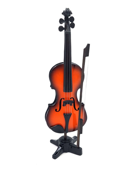 Mini violino feito à mão em resina, altura 13 cm, possibilidade de personalização por gravação, ideal para presente para amantes de música