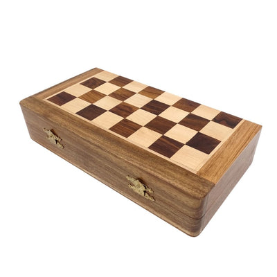 Xadrez magnético de madeira 30x30 cm dobrável G614 com gravação