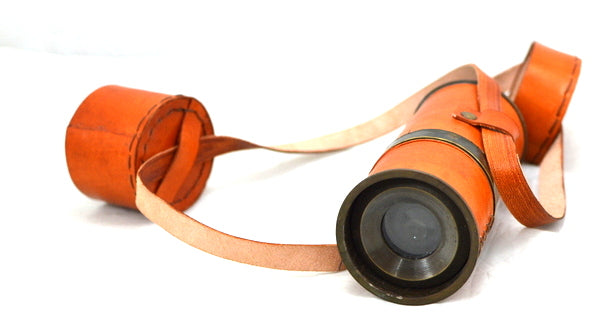 Telescópio de Latão Retro com Correia de Couro NC1596 com Possibilidade de Personalização por Gravação