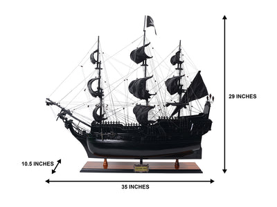 Modelo de Navio Pirata Pérola Negra BP80R com Possibilidade de Personalização por Gravação, comprimento 89 cm, presente exclusivo para qualquer ocasião, artesanato artístico, base em madeira